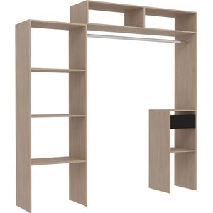 Concept-U - Uitbreidbare houten kleedkamer met garderobe, planken en laden ELYSEE