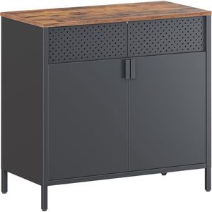 Industrieel Vloerkast met Dubbele Deuren - Ruimtebesparend Design, Verstelbare Plank en Magnetische Sluiting