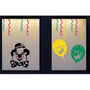15 delige stickerset herbruikbaar serpentine clown & ballonnen | Carnaval | Rosami