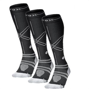 STOX Energy Socks - 3 Pack Sportsokken voor Mannen - Premium Compressiesokken - Kleur: Zwart/Grijs - Maat: Medium - 3 Paar - Voordeel