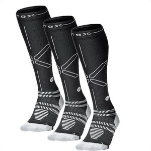 STOX Energy Socks - 2 Pack Sportsokken voor Mannen - Premium Compressiesokken - Kleur: Zwart/Grijs - Maat: Large - 2 Paar - Voordeel - Mt 40-44