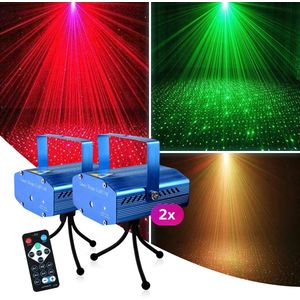 Discolamp LED Kerst Laser - Kerstmis - Kinderen/Volwassenen - 2 STUKS