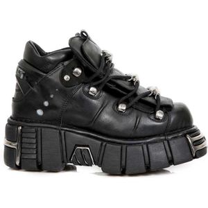 New Rock Lage schoenen -44 Shoes- M-106-S1 Zwart/Zilverkleurig