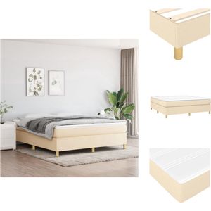 vidaXL Boxspringbed - Crème - 203 x 160 x 35 cm - Pocketvering matras - Bed