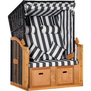 Outsunny - Strandstoel met kap - met voetensteun - PE rotan - Grijs