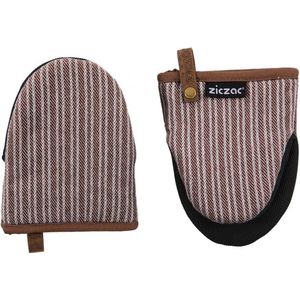 ZICZAC - Gripper VENTON - SET/2 - Polykatoen - Hittebestendig - Neopreen - ophanglus - 14x18 cm - Taupe