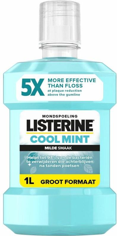 3x Listerine Mondwater Cool Mint Milde Smaak Zonder Alcohol 1 liter
