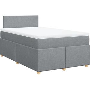 vidaXL - Boxspring - met - matras - stof - lichtgrijs - 120x190 - cm