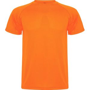 Fluor Oranje unisex sportshirt korte mouwen MonteCarlo merk Roly maat S