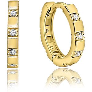 Juwelier Zwartevalk - 14 karaat gouden oorbellen met zirkonia 12.302/13mm--