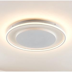 Lucande - LED Plafondlamp- met Dimmer - 1licht - Aluminiu - Silicone - H: 6.5 cm - Mat Wit