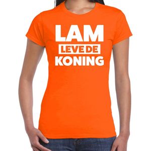 Koningsdag t-shirt Lam leve de koning - oranje - dames - koningsdag outfit / kleding XL