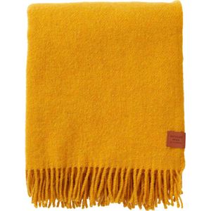Klippan eco wollen deken – receycled wool en lamswol- True geel- uni deken 130x180 cm