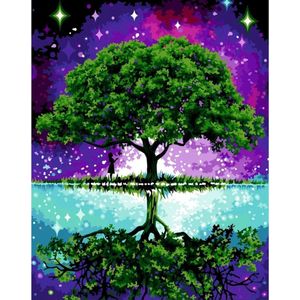 Schilderen op nummer - Wizardi - Tree of Life - Levensboom - Canvas gespannen op hout