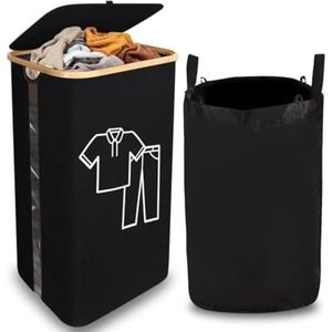 Opvouwbare Wasmand met Deksel en Binnenzak - 100 Liter