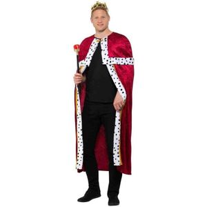 Smiffy's - Koning Prins & Adel Kostuum - Koninklijke Sprookjes Koning Of Koningin Kostuum - Rood, Goud - Small / Medium - Carnavalskleding - Verkleedkleding