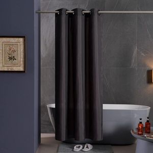 Douchegordijn Anti Schimmel Polyester Stof Waterdicht Douche Gordijnen Wasbaar Textiel voor Hoekbadkuip of De Badkamer Donker Grijs 120x200cm.