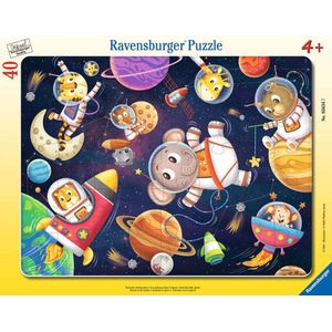Ravensburger Kinderpuzzel - Dieren Astronauten - 40 stukjes