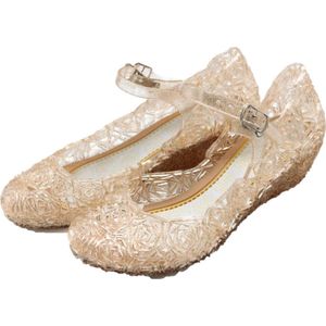 Prinsessen glitter schoenen met hak - Goud - Prinsessen - Verkleedschoenen - Frozen - Ariel - Elsa - Anna - Belle - Jurk - Maat 26 (valt als 24) Binnenzool: 16 cm