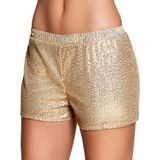 Boland - Hotpants Sequins goud (M) - Volwassenen - Danser/danseres - 80's & 90's - Disco