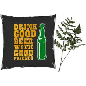 Sierkussens - Kussentjes Woonkamer - 45x45 cm - Mancave - Bier - Fles - Quotes - Vintage