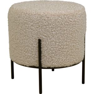 Alford Pouf - Poef in grijsbruin kunstlamsleer