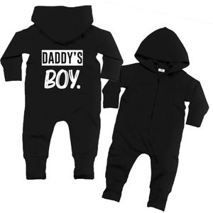 Onesie jongen-Daddy's boy-zwart-wit-Maat 68/74