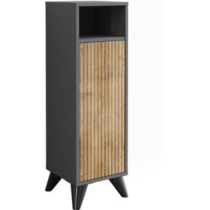 Vicco Midikast Leano, Antraciet/berg eik, 30 x 97 cm met deur