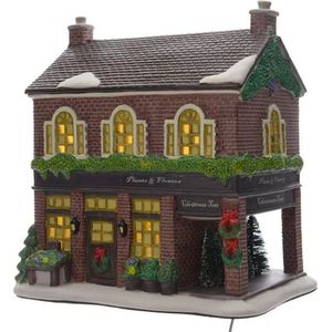 Kersthuisje Bloemenwinkel - Hand geschilderd - LED - Lumineo Christmas Villages - Luxe Kersthuisjes