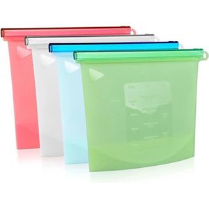 Vershoudzakken food savers - diepvrieszakken vrieszakken invrieszakken - duurzaam voedsel bewaren - Siliconen - Herbruikbaar - Bewaarzakken - Lekvrij - BPA vrij - Foodsavers - Fresh Bags - 4 stuks