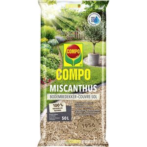 COMPO Miscanthus - 100% natuurlijke bodembedekker - voor sierperken en groentebedden - voorkomt onkruidgroei en vruchtrot - zak 50 L