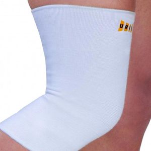 Uriel - Kniebandage / Knieband / Kniebrace - Lang - Past links en rechts - Unisex - Wit - Maat XL