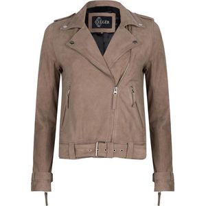 Elgèr - Suède jas Dames - Beige Noëlle jacket - Maat 38 (M)