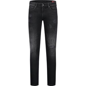 Purewhite - Jone Distressed Painted Heren Skinny Fit Jeans - Grijs - Maat 38