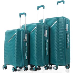 Traveleo Kofferset 3-delig - Cijferslot - Lichtgewicht - Reiskoffer - Turquoise