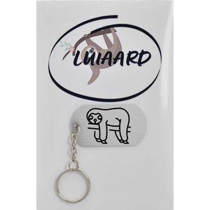 luiaard Sleutelhanger inclusief kaart - luipaard cadeau – luipaard  - Leuk kado voor je vriend om te geven - 2.9 x 5.4CM