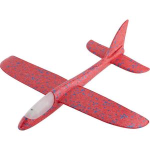 Maak Je Eigen Foam Vliegtuig - Led Verlichting - Zweefvliegtuig Speelgoed - Rood Vliegtuig - Grafix