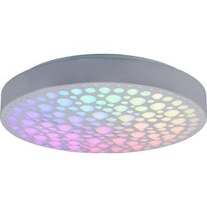 LED Plafondlamp - Plafondverlichting - Torna Carol - 22W - Aanpasbare Kleur - RGB - Afstandsbediening - Dimbaar - Rond - Mat Wit - Kunststof