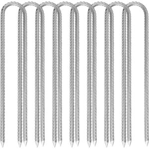 Ground Anchors Chisel Tip 30 cm Galvanised Construction Anchor - Set of 8 - for Tents Camping Trampolines