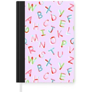Notitieboek - Schrijfboek - Alfabet - Letters - Patroon - Notitieboekje klein - A5 formaat - Schrijfblok