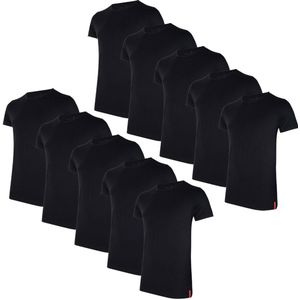 Undiemeister T-shirt - T-shirt heren - Slim fit - Korte mouwen - 10-pack - Crew Neck - Volcano Ash (Zwart) - Anti-transpirant - S