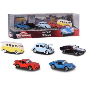 Majorette Vintage 5 stuks Giftpack - 7,5cm - Voertuigen - Die-Cast - Vanaf 3 jaar - Speelgoedvoertuig