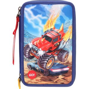 Depesche - Monster Cars 3-vaks etui met LED - Monster Truck