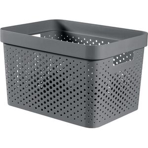 Curver Infinity Recycled Dots Opbergbox - 17L - Antraciet