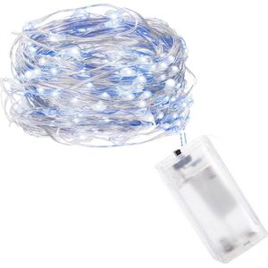 Springos Kerstverlichting | 1.9 m | Waterdicht | Op Batterij | LED-Verlichting | Koel Wit/Blauw