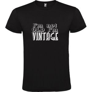 Zwart T-Shirt met “ I'm not Old I'm Vintage “ print  Wit Size XL
