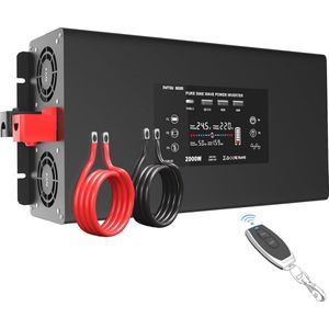 Zuivere Sinus Spanningsomvormer 24V naar 230V met LCD en USB-aansluitingen