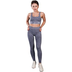 Sportset dames - Sportset - Sport set - Legging en top - Fitnesskleding - Yoga kleding - Fitness set - Leggings - Sport BH - Sport top - Sportoutfit dames - Yoga kleding dames - Sport beha - Crop top - L/XL
