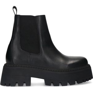 Sacha Chunky Leren Chelsea Boots Zwart