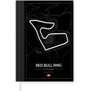 Notitieboek - Schrijfboek - F1 - Racebaan - Red Bull Ring - Oostenrijk - Circuit - Zwart - Notitieboekje klein - A5 formaat - Schrijfblok